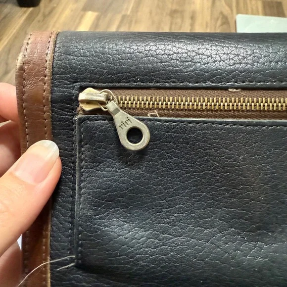 Vintage Dooney & Bourke Wallet Black Tan Checkbook - Picture 13 of 15
